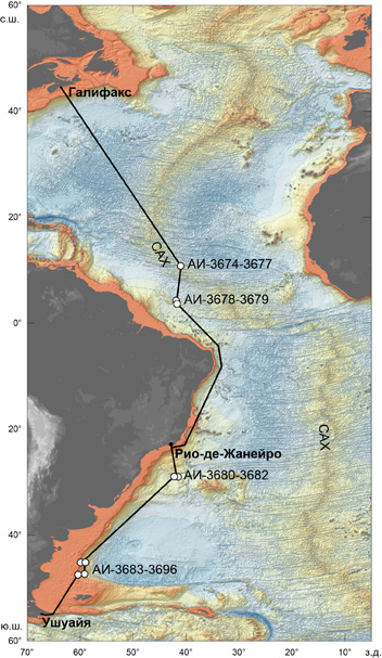 AI 53 ship track